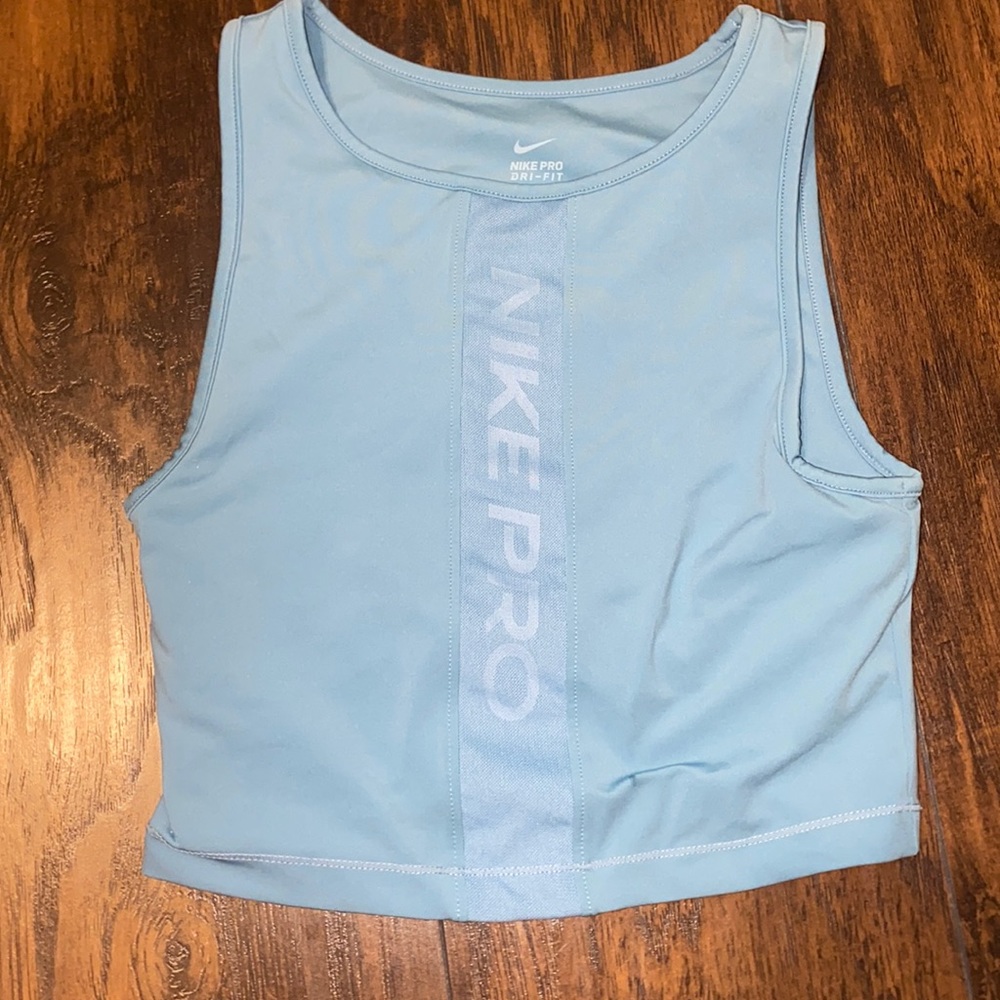 Blue Nike cropped athletic tank top. Adult extra small. Dri- fit